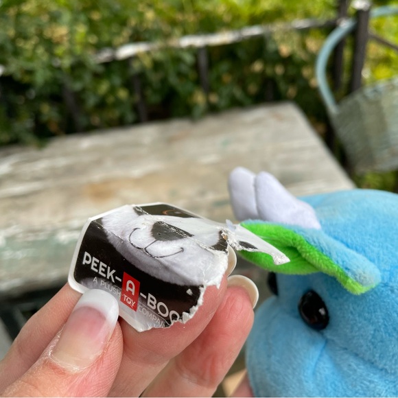 Blue & green dinosaur stuffed animal plush peekaboo toys - Picture 6 of 6